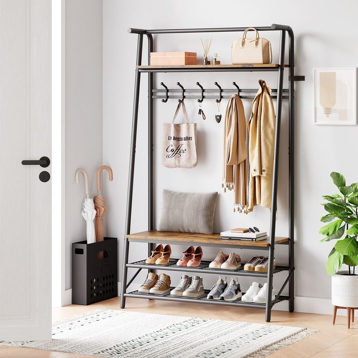 Entryway Storage (shoe racks, coat stands)